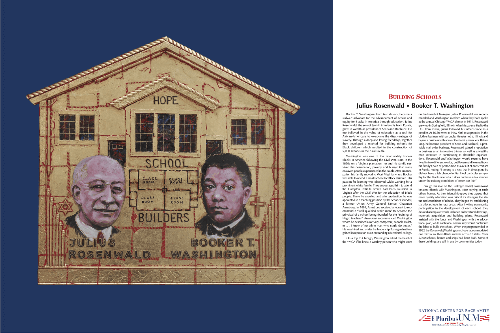 Julius Rosenwald and Booker T. Washington — building schools