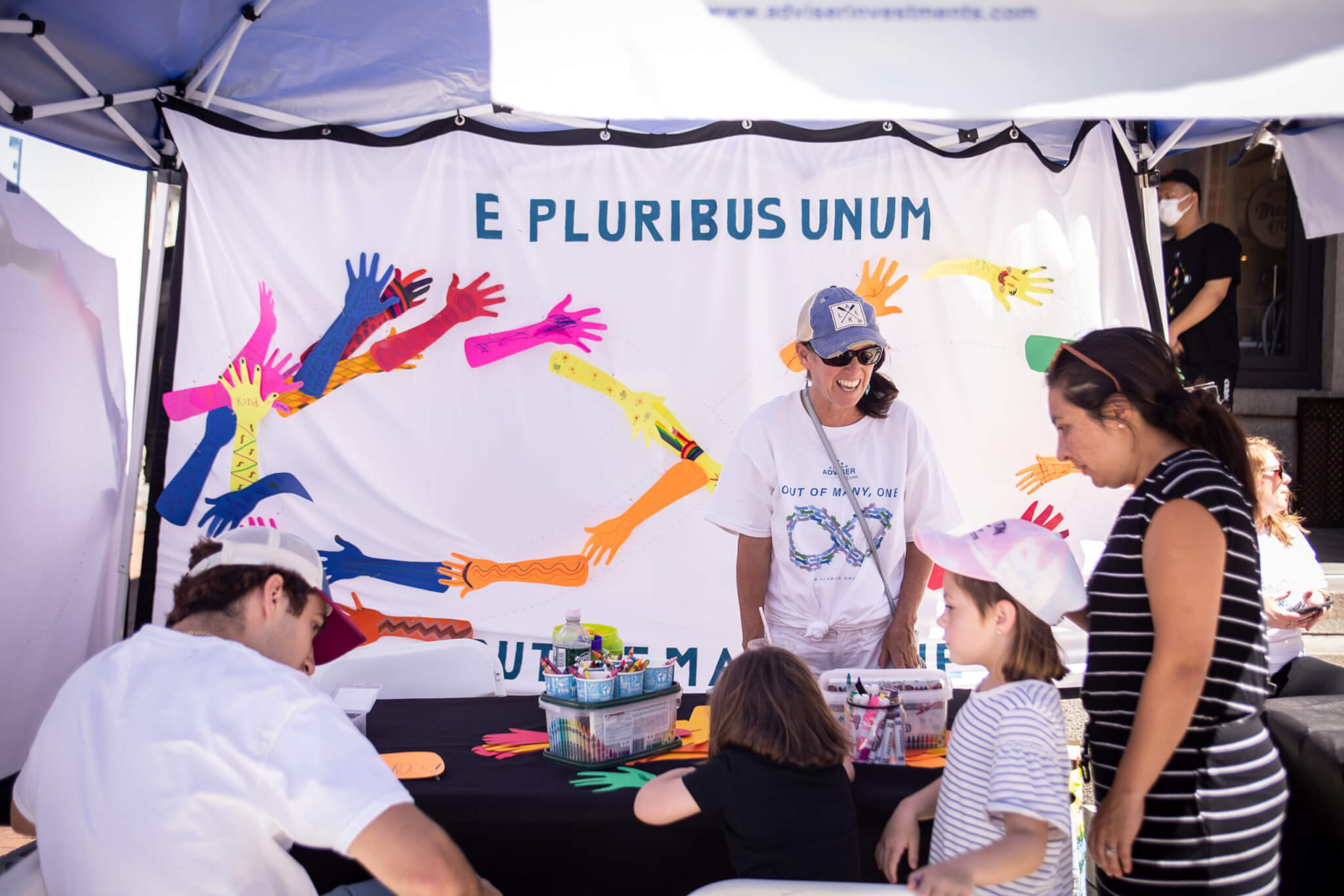Smiling festival attendees